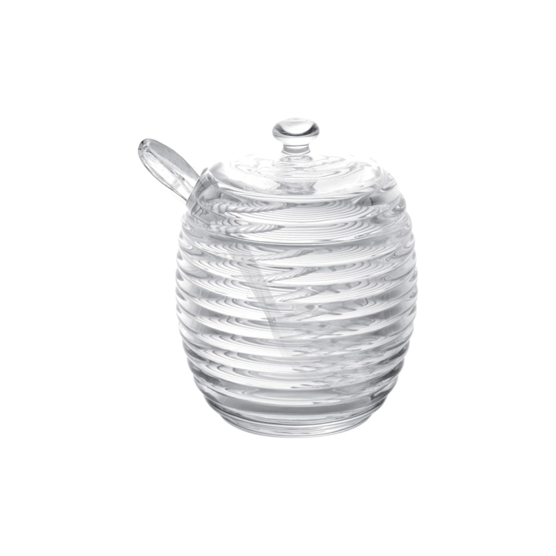 Açucareiro Cristal Com Colher e Tampa Colmeia 210ml Lyor