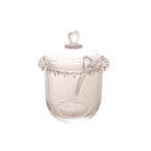 Açucareiro De Cristal Com Colher Coração 9,5cmX12cm 200ml Lyor  Açucareiro De Cristal Com Colher Coração 9,5cmX12cm 200ml Lyor