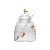 Açucareiro de Vidro Borossilicato com Colher e Tampa Lovely Bee 500ml Lyor