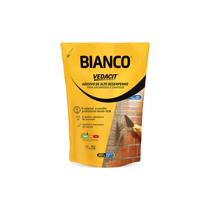 Adesivo para Chapisco e Argamassa Bianco 900g Pouch Vedacit
