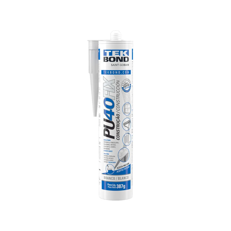 Adesivo PU40 Fix Branco em Cartucho 387g/280ml Tekbond