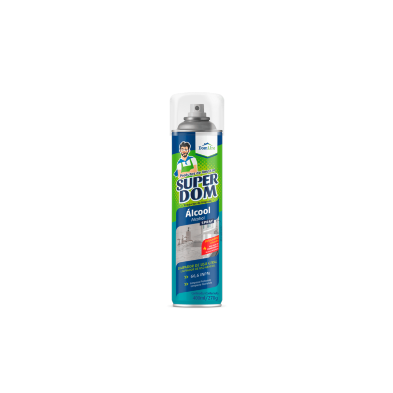 Álcool Spray Uso Geral 400ml/270g Super Dom Baston