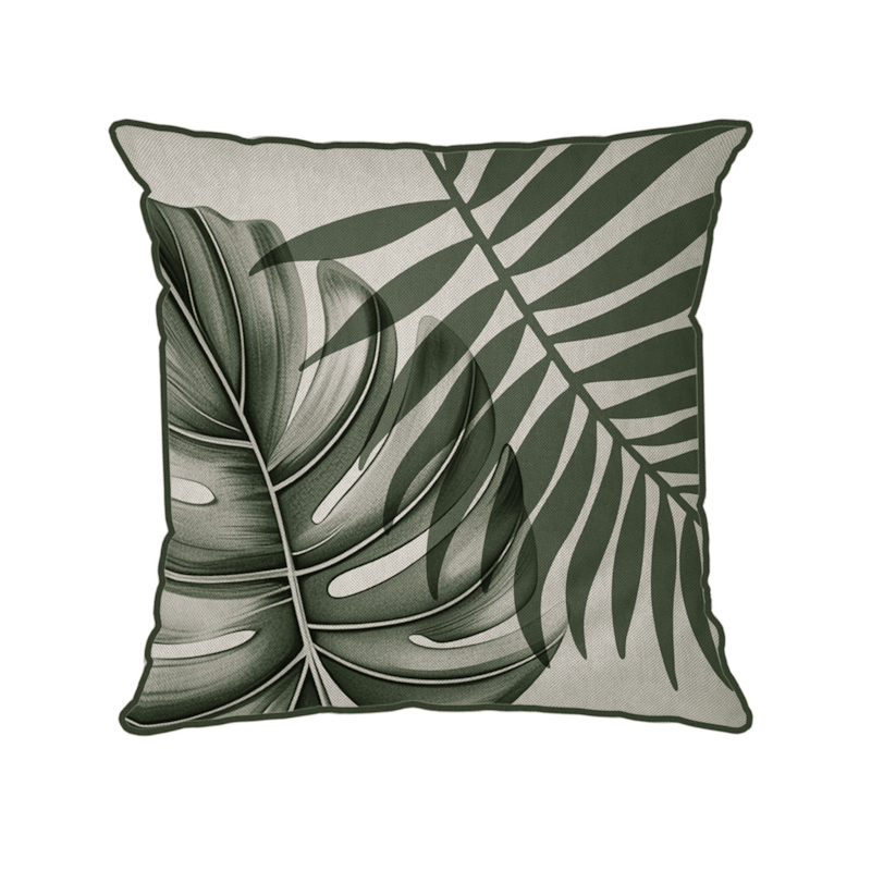 Almofada Rustic Linen com Cordonê Folha 43X43cm Belchior