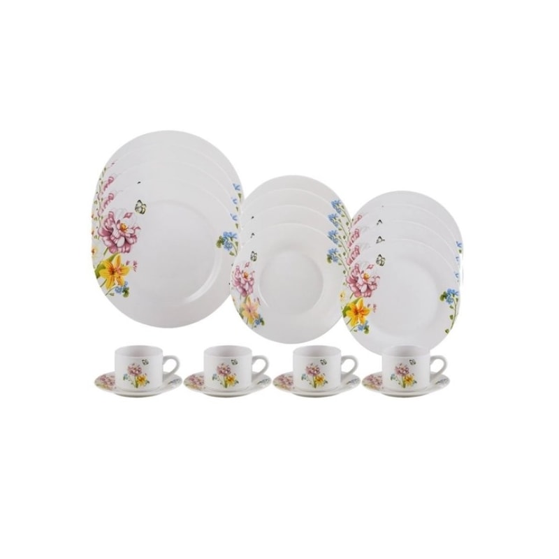 Aparelho de Jantar 20 Peças Summer Porcelana Lyor