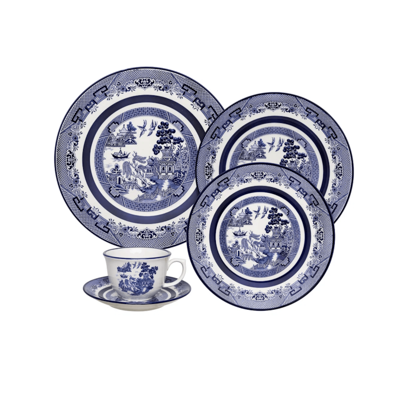 Aparelho de Jantar/Chá Blue Willow 30 Peças Oxford