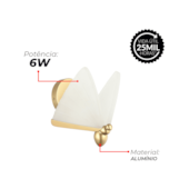 Arandela LED Rubia 6W 3000k/6500K Dourado Avant