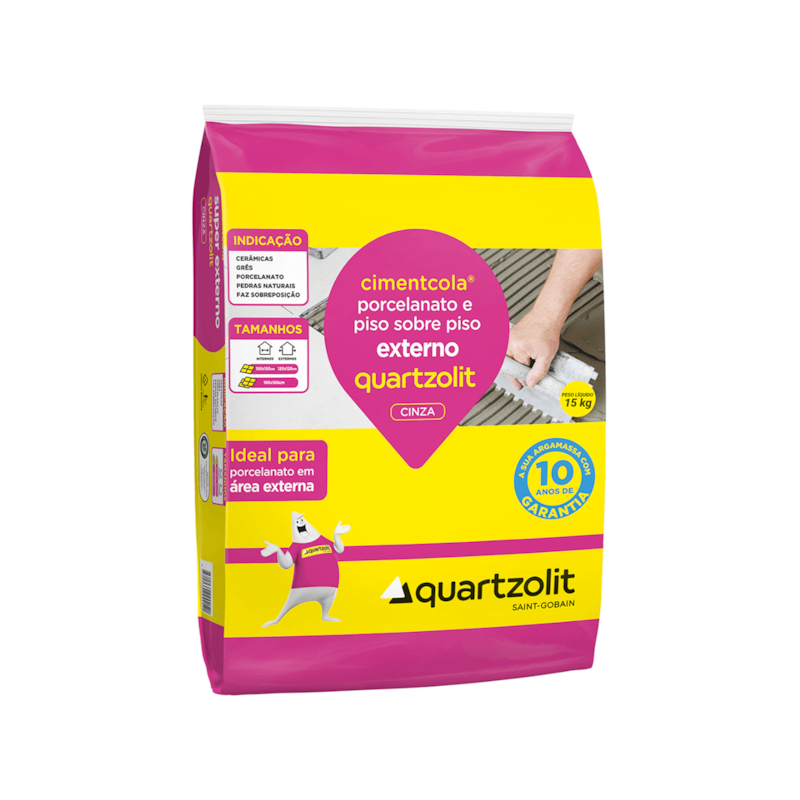 Argamassa para Porcelana e Piso sob Piso Externo 15Kg Quartzolit