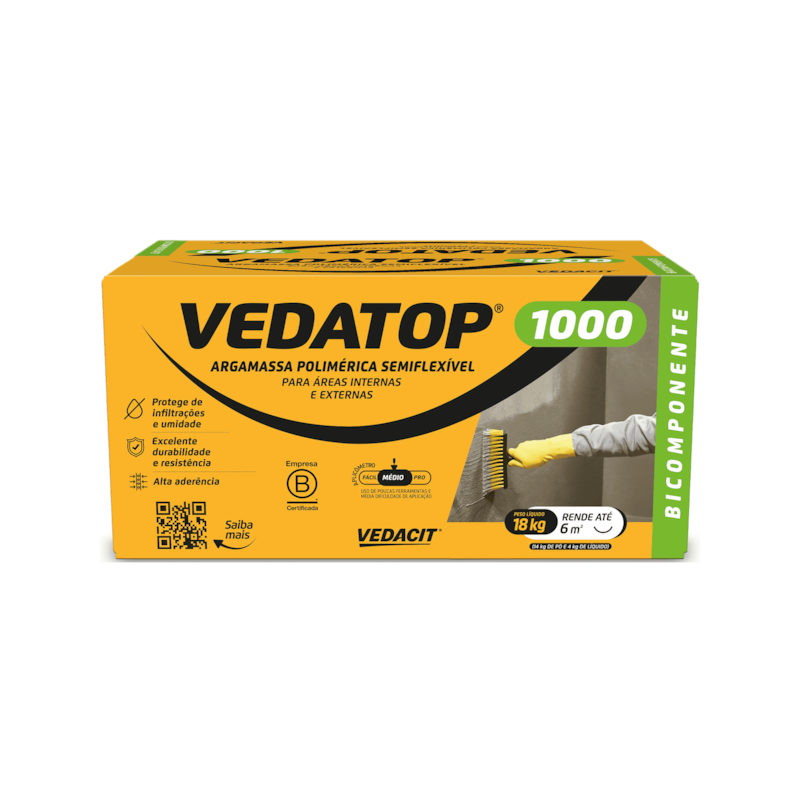 Argamassa Vedatop Flex 1000 Bicomponente 18Kg Vedacit