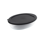 Assadeira De Vidro Oval Com Tampa 2,4L Mor