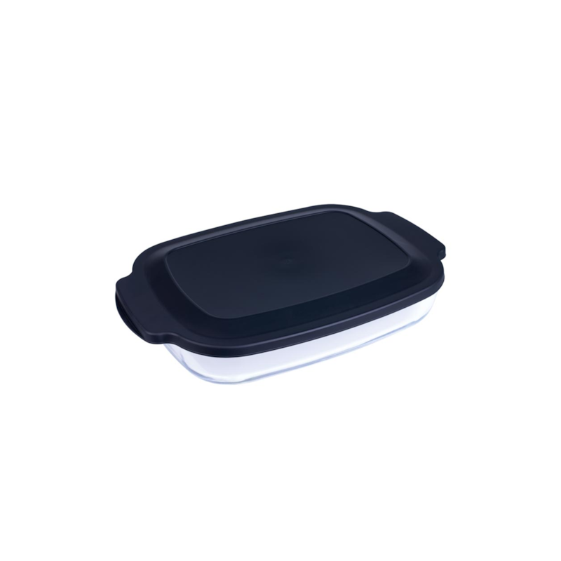 Assadeira de Vidro Retangular Alta com Tampa 2,7 litros Mor