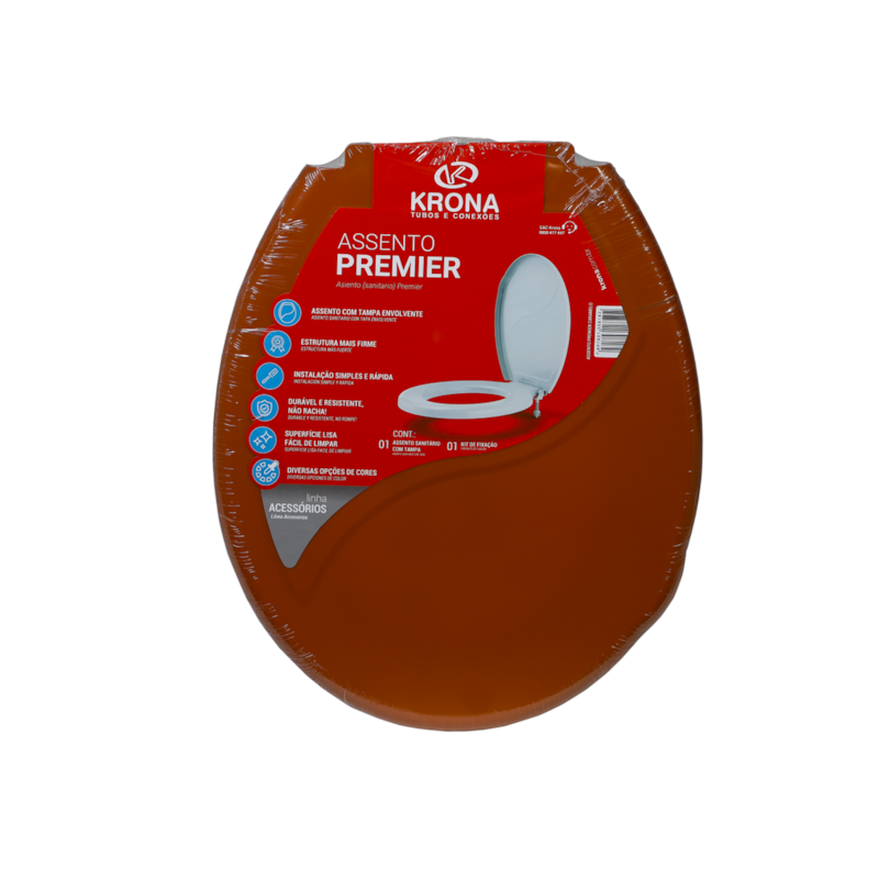 Assento Sanitário Premier Oval Caramelo Krona