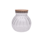 Baleiro Canelado com Tampa em Bambu 1600ml Yangzi Baleiro Canelado com Tampa em Bambu 1600ml Yangzi