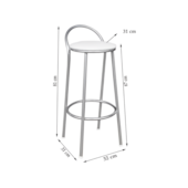 Banco com Encosto 67cm Metalnew 2437 