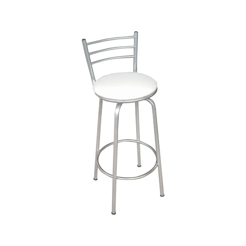 Banco Giratório 75cm Branco Metalnew