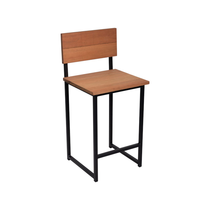 Banco Milão 60cm Preto Metalnew