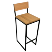 Banco Milão 75cm Preto Metalnew