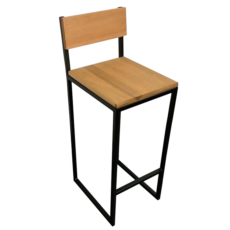 Banco Milão 75cm Preto Metalnew