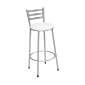 Banco Millenium 75cm Prata/Branco Metalnew
