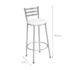 Banco Millenium 75cm Prata/Branco Metalnew
