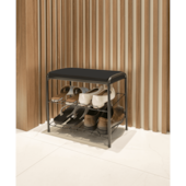 Banco Sapateira Preto Brilhante Utimil