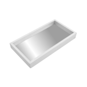 Bandeja 12x20cm com Espelho Branco BW Quadros