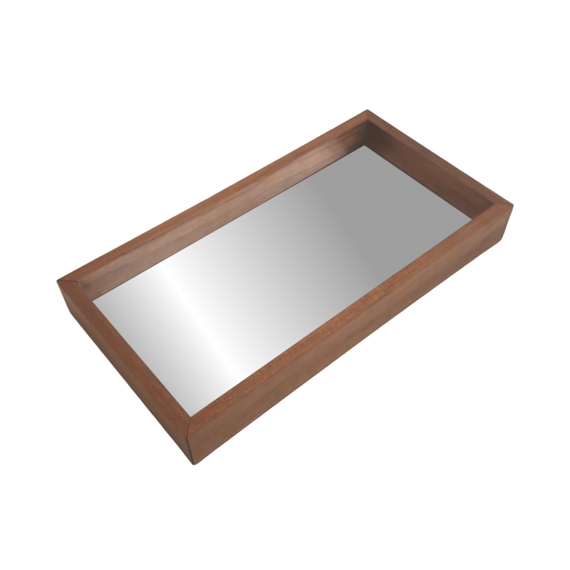 Bandeja 12x20cm com Espelho Natural BW Quadros