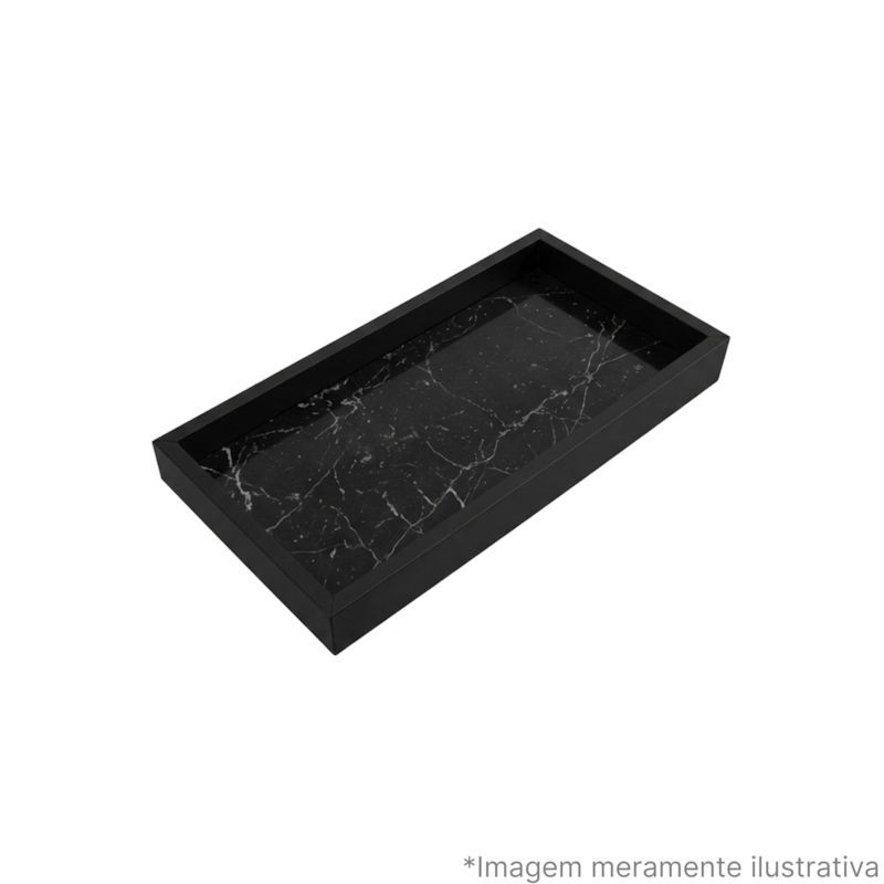 Bandeja 12x20cm Preta BW Quadros