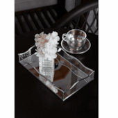 Bandeja Ocean Prateada Metal 15x25x4cm Lyor
