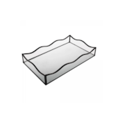 Bandeja Ocean Prateada Metal 20x30x4cm Lyor