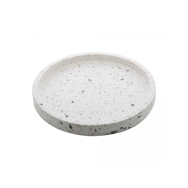 Bandeja Redonda de Mármore terrazo 20cm Lyor
