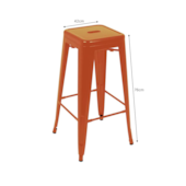 Banqueta Industrial Large Laranja Mor