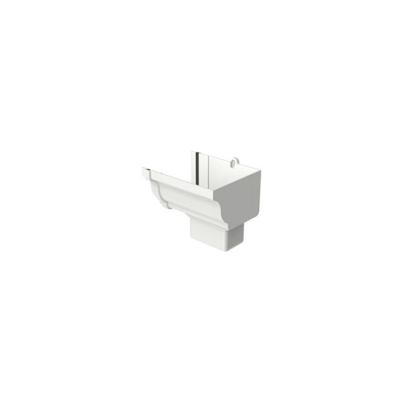 Bocal Direito para Condutor Retangular Branco Aquapluv Style Tigre