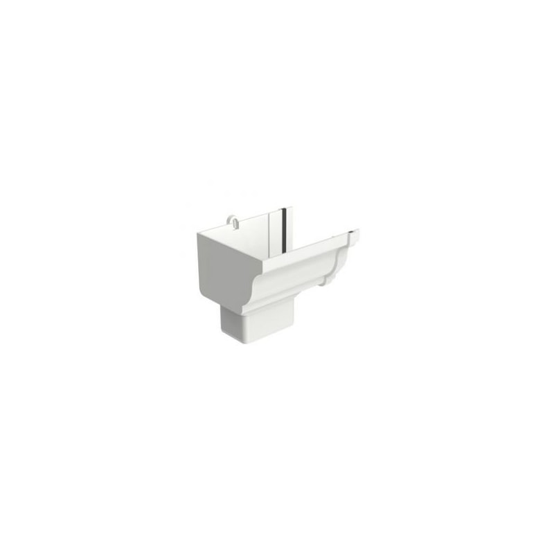 Bocal Esquerdo para Condutor Retangular Branco Aquapluv Style Tigre