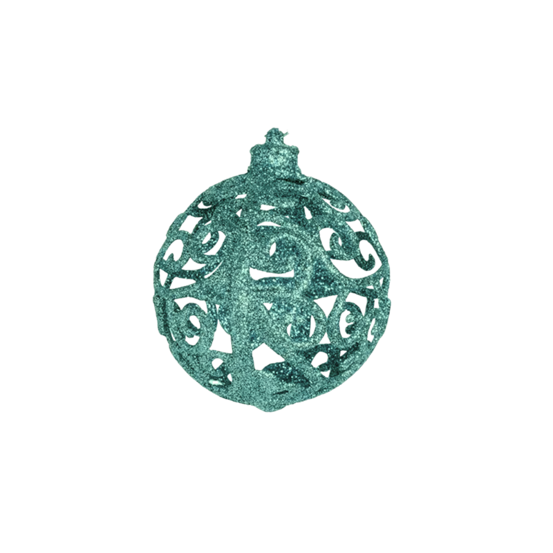 Bola Arabesco Vazada Verde Hortelã 6cm com 8 Unidades Cromus