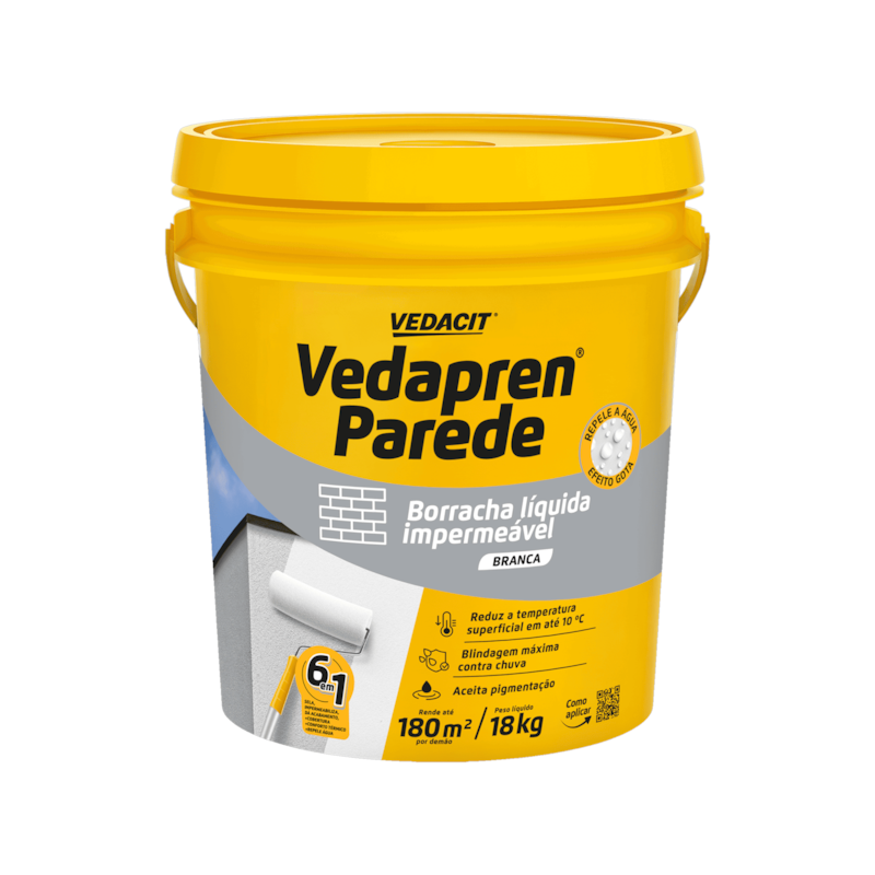 Borracha Líquida Impermeabilizante Vedapren Parede 18Kg Vedacit