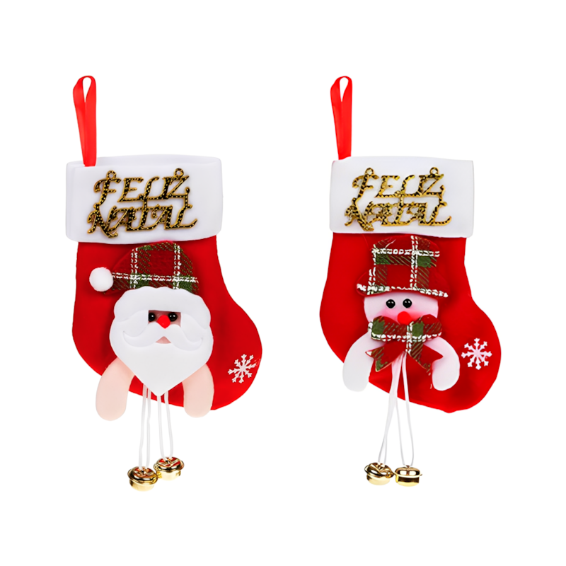 Bota de Noel e Boneco com Guizo 15cm Zein (modelos sortidos)