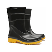 Bota de PVC Tamanho 44 Cano Curto Preto/Amarelo Bracol