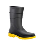 Bota PVC Tamanho 43 Cano Curto Preta/Amarela Bracol