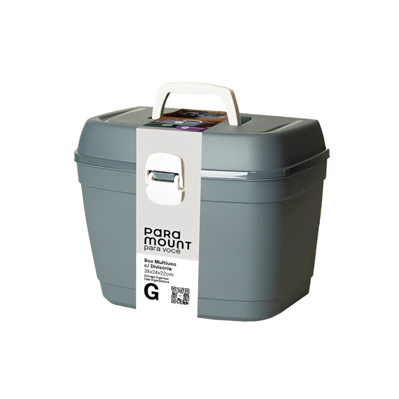 Box Multiuso com Divisória G Chumbo Paramount