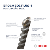 Broca SDS Plus-1 para Concreto 10mm 200x260mm Bosch