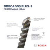 Broca SDS Plus-1 para Concreto 12mm 150x210mm Bosch