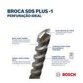 Broca SDS Plus-1 para Concreto 14mm 200x260mm Bosch