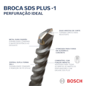 Broca SDS Plus-1 para Concreto 25mm 200x260mm Bosch