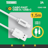 Cabo Fast USB-A/USB-C 1,5 Metros 2A Taschibra