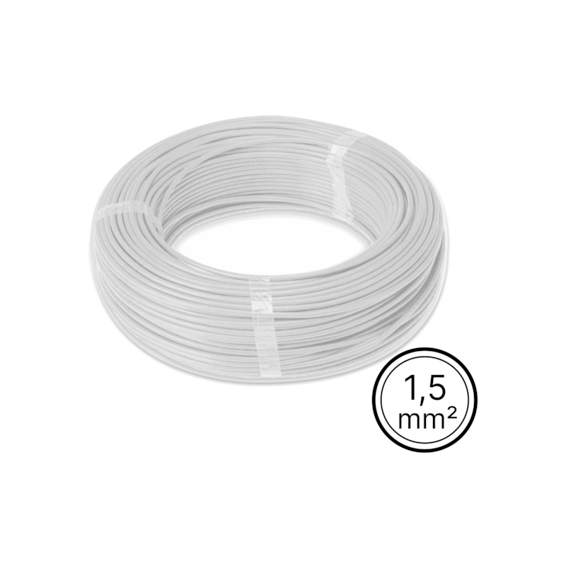 Cabo Flexível 1,5mm² Branco Rolo com 100 Metros