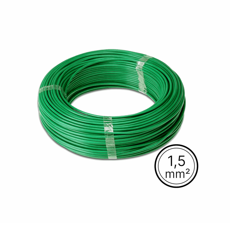 Cabo Flexível 1,5mm² Verde Rolo com 100 Metros