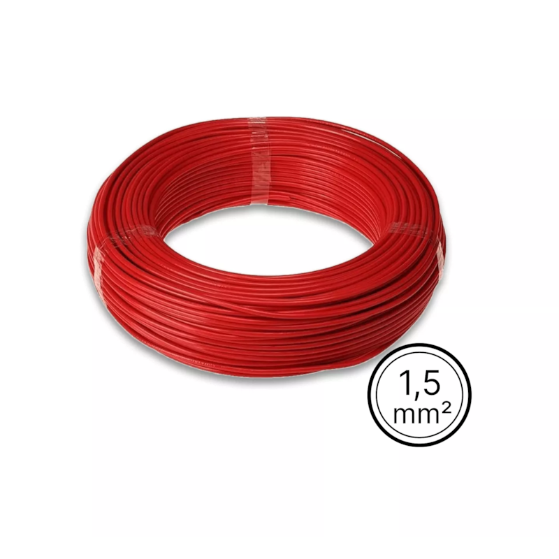 Cabo Flexível 1,5mm Vermelho Rolo com 100 Metros