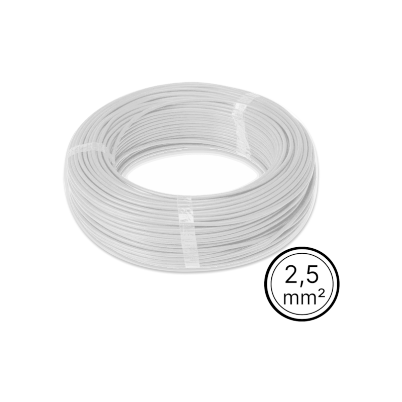 Cabo Flexível 2,5mm² Branco Rolo com 100 Metros