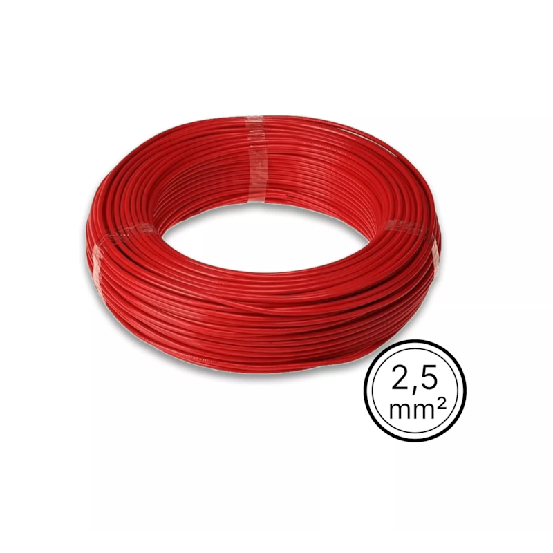 Cabo Flexível 2,5mm² Vermelho Rolo com 100 Metros