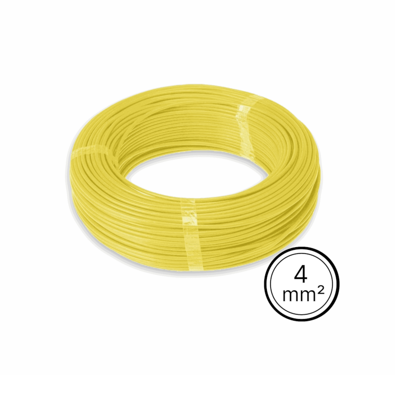 Cabo Flexível 4mm² Amarelo Rolo com 100 Metros